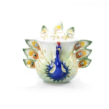 Павлин Кофе молочный горшок, 3D цвет эмаль фарфоровый чайник творческий керамическая кружка