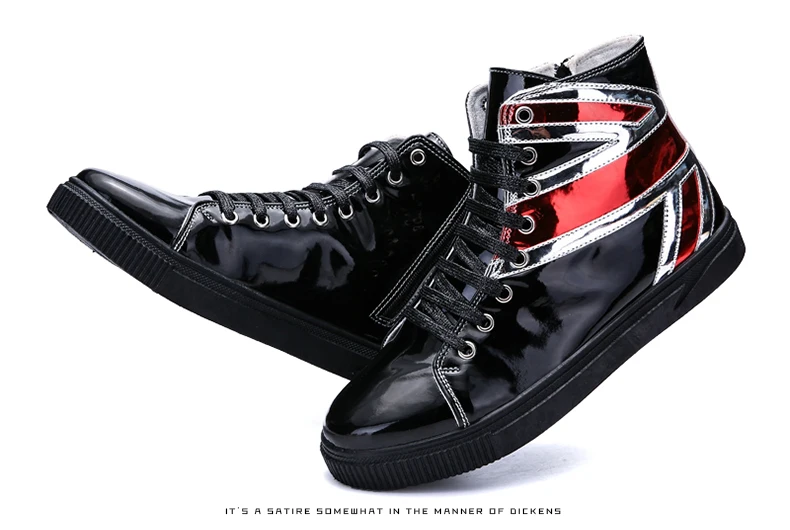 Brand Boots Men Glittering Leather Shoes Fashion Sneakers Waterproof Male Casual Ankle Boot Street Style Canvas Bot (14)