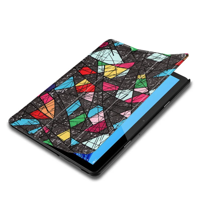 ГОРЯЧИЙ Тонкий Печатный PU кожаный чехол для huawei MediaPad T5 10 AGS2-W09/L09/L03/W19 10," планшет Tri-складной Стенд защитный чехол