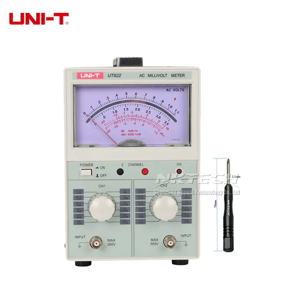 UNI-T UT621 аналоговое напряжение/цифровой вольтметр/аналоговый мультиметр 100uV-300V милливольтметр - Цвет: UT622 Dual Channel