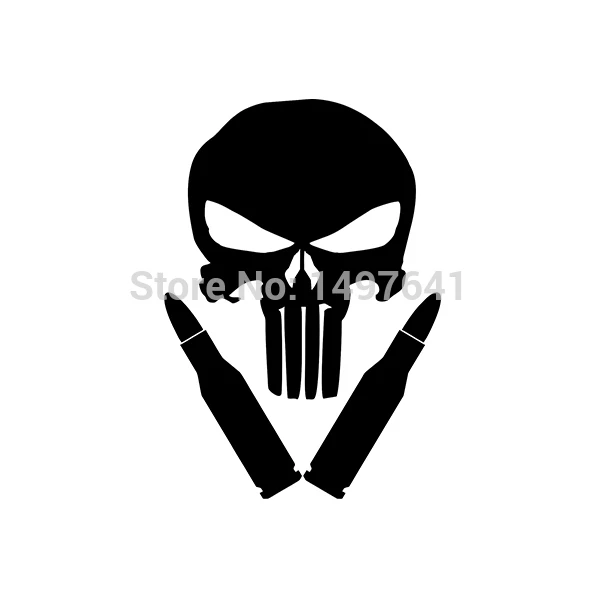 Светоотражающая виниловая наклейка The Punisher Skull JDM водонепроницаемая Наклейка на