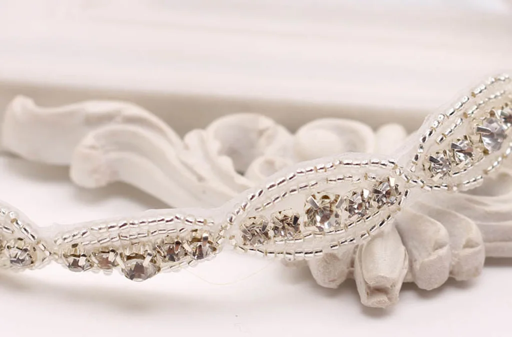 Baby Girls Kids Ribbon Tie Hair Band Children Rhinestone Headband Headwear for Wedding Party Stage Show Fashion Acce