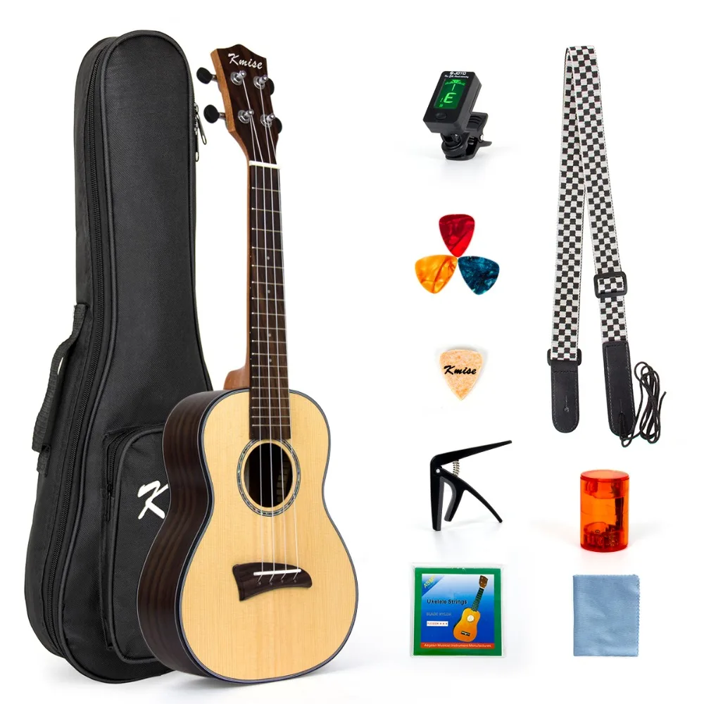Kmise Solid Spruce концертный набор укулеле Uke Гавайская гитара 23 дюйма 18 лада|fret|fret guitar |