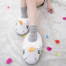 Зимние домашние Chaussons Женская домашняя обувь Плюшевые единорог Тапочки унисекс теплые домашние зимние тапочки Мультяшные плюшевые Chaussures 7 Тип 986740