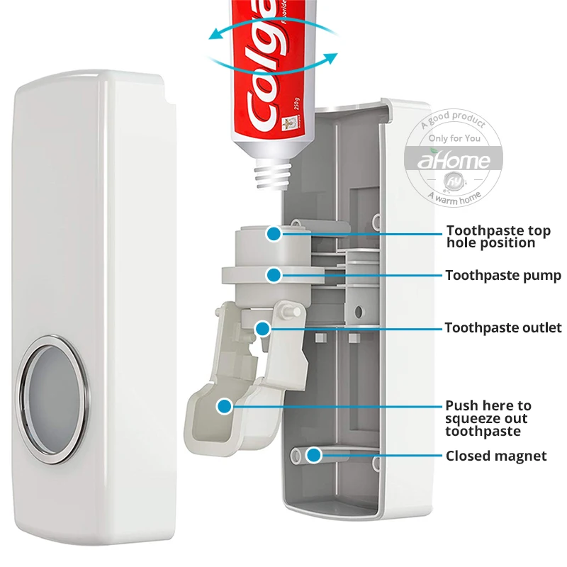 Диспенсер для зубной пасты с держателем для зубной щетки, Товары для ванной комнаты, автоматический набор, аксессуары для зубной щетки, держатель для зубной щетки