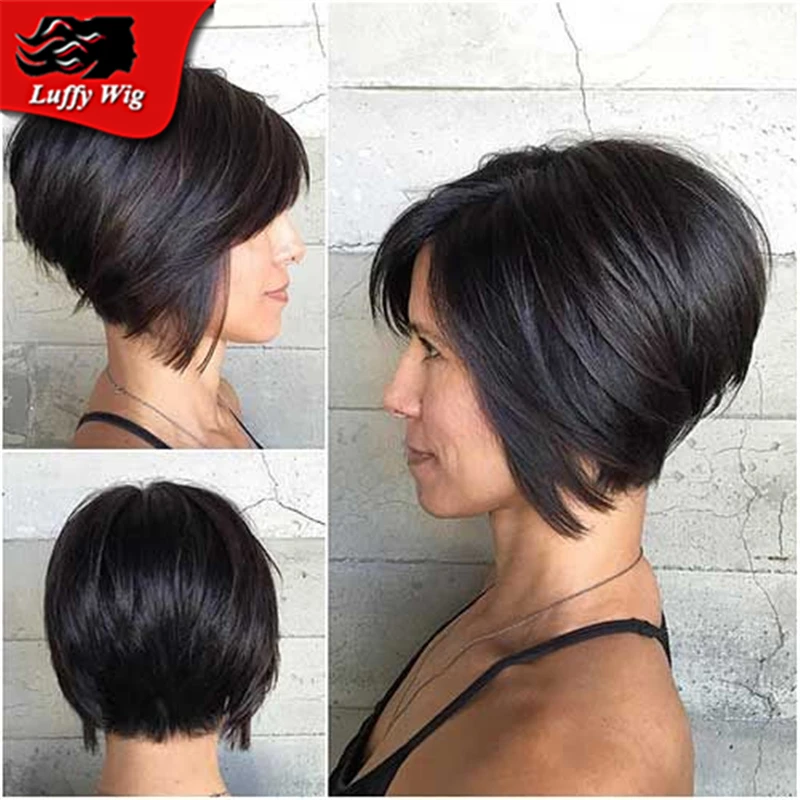Wholesale Bob Human font b Hair b font Wig No Lace Wig Bob Cut Short font
