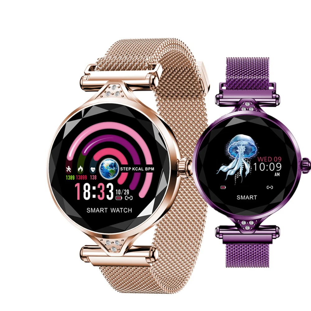 Comprar Reloj inteligente H1 para mujer, reloj de pulsera inteligente resistente al agua con Bluetooth y Monitor de ritmo cardíaco para mujer.