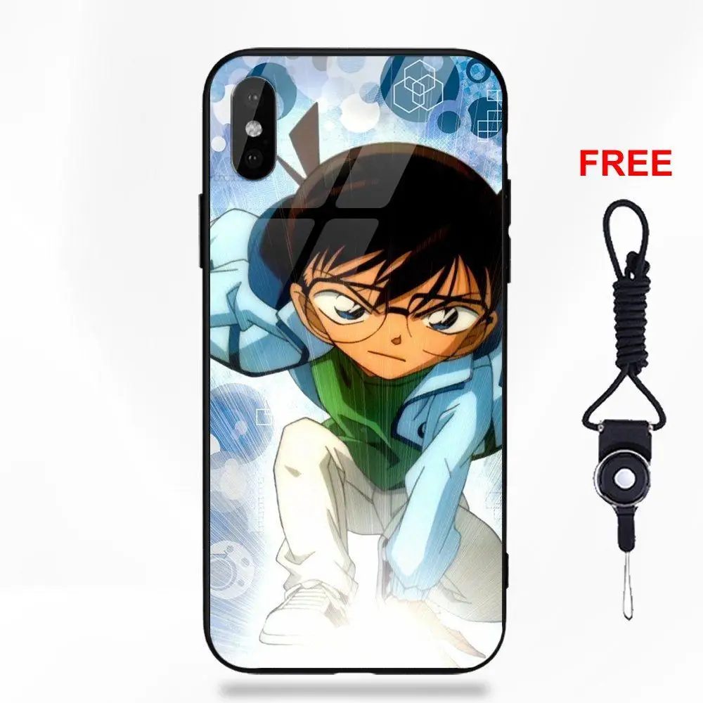 Аниме Детектив Конан для Apple iPhone 5 5C 5S SE 6 S 7 8 плюс X XS Max XR Мягкий ТПУ чехол +