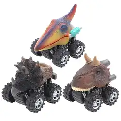 В виде мини-Динозавра автомобиль заводные игрушки дети пластик Весна тянуть назад модель автомобиля дети Динозавр голова машины ветровые
