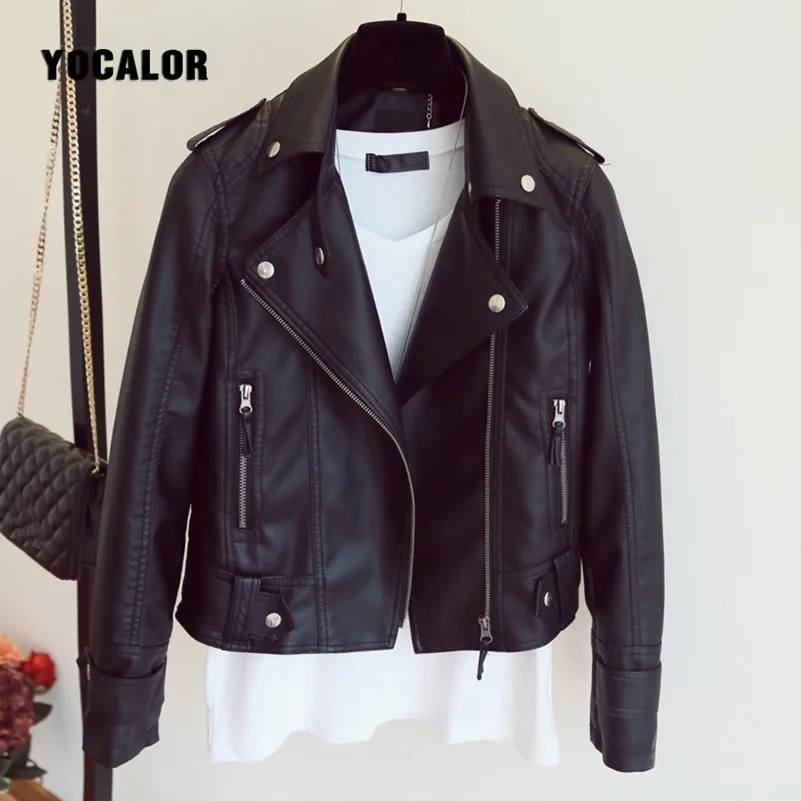 Faux Soft Leather Winter Coat Parka Women Female New