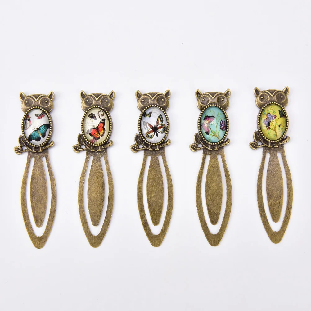 SD&HI High Quality Vintage Mini Glass Cabochon Bookmark Cartoon Metal
