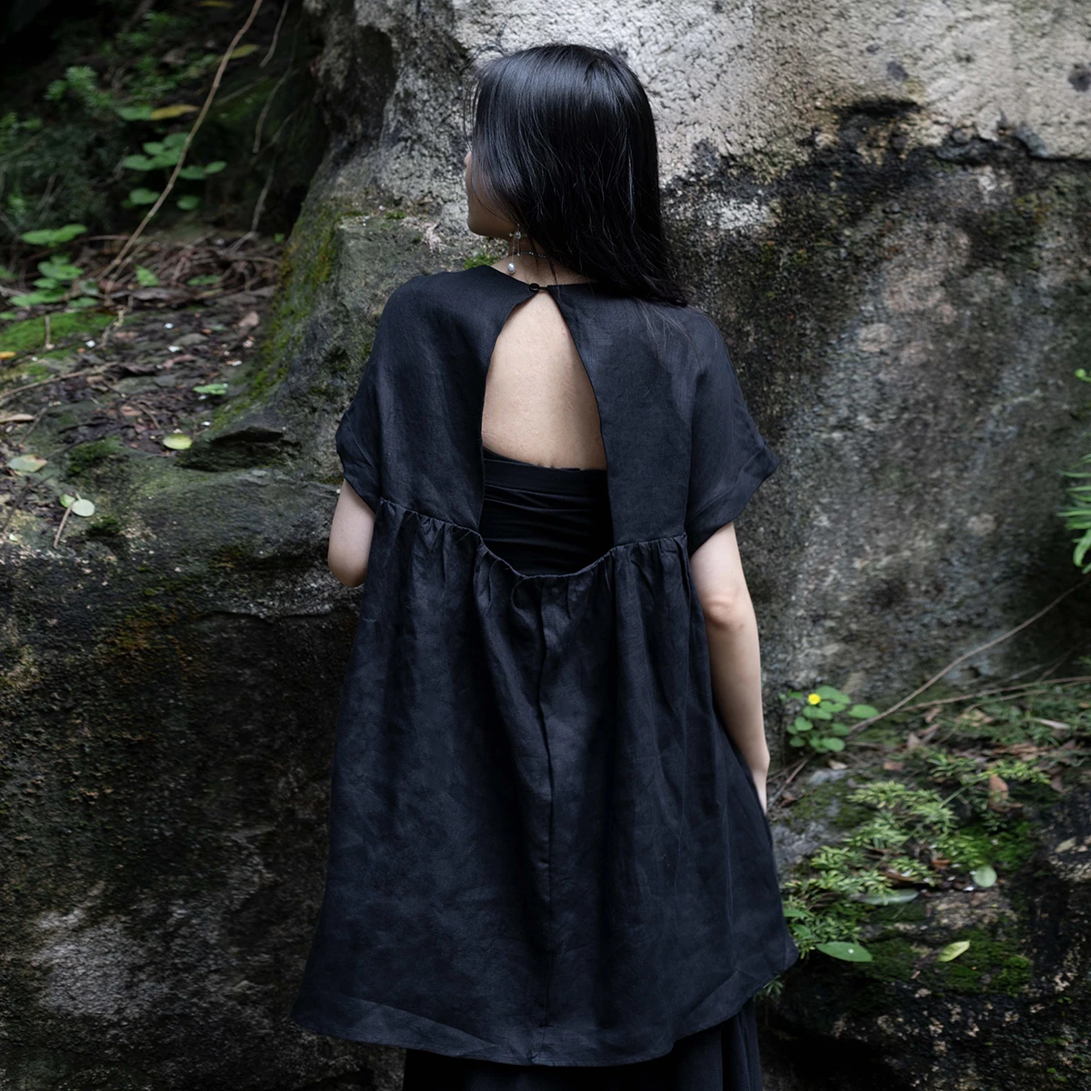 

SuperAen 2019 Summer New Women Linen Shirt Solid Color Wild Casual Blouses Female Short Sleeve Europe Women Clothing