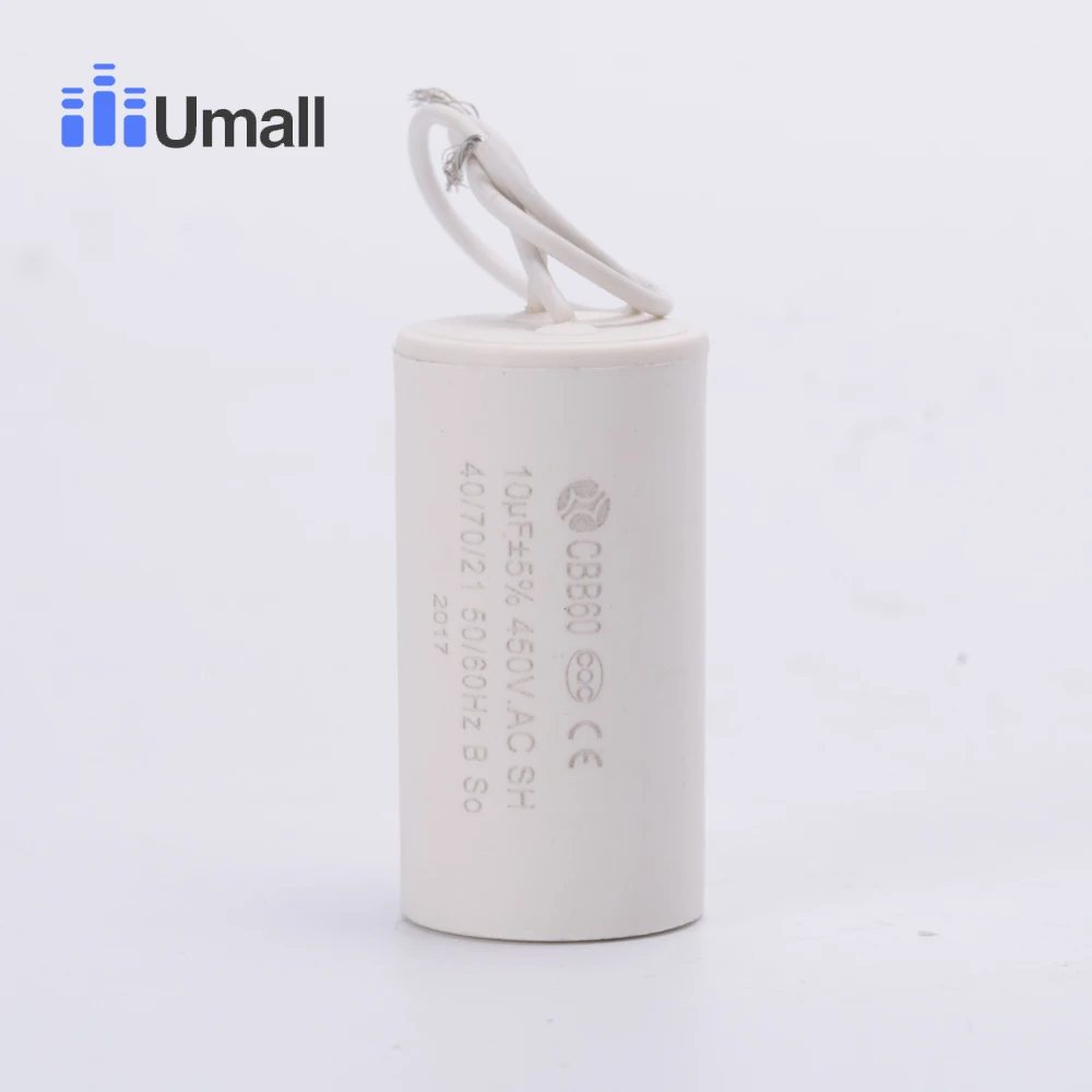 

CBB60 450V 10uF running two wires motor start capacitor for water pumps