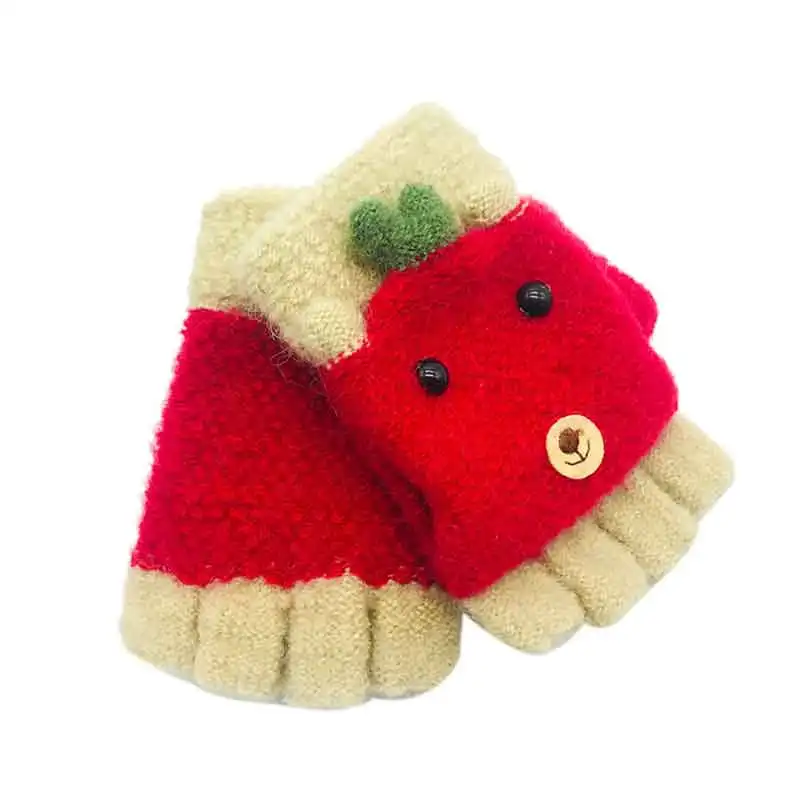 

DE165 New Toddler Baby Gloves Cute Thicken Patchwork Hot Sale Kids Girls Boys Warm Winter Gloves