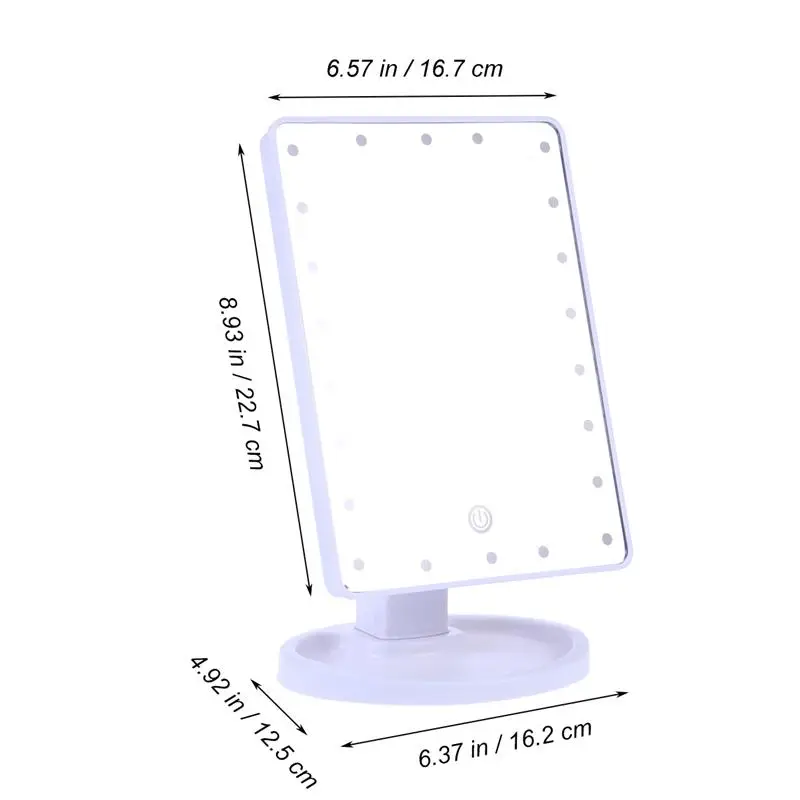 RUIMIO, профессиональный светодиодный сенсорный экран, зеркало для макияжа, освещенное зеркало с 22 светодиодными лампами, сенсорный экран с регулируемой яркостью, USB, электроинструменты