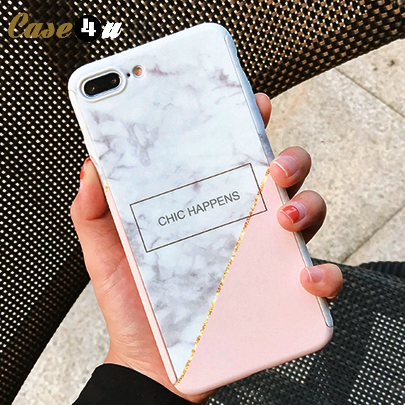 360 градусов полный корпус мраморный футляр с камнями чехол для iPhone X 10 8 7 6s Plus