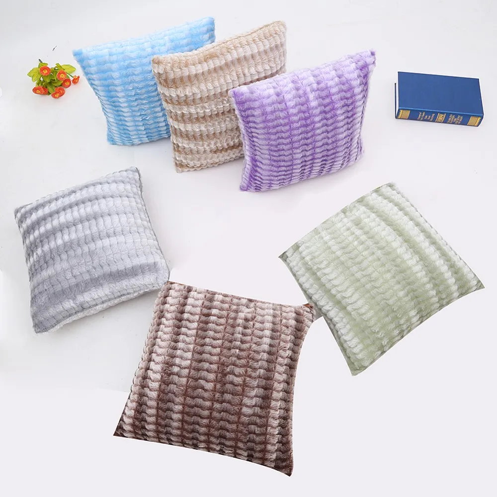 Comfortable Solid Softer Cushion Covers Decoratie Fur Throw Pillow Case