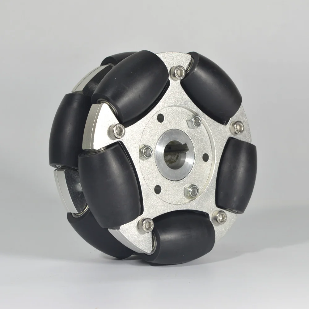 127mm Double Aluminium omni directional wheel with keyway Bearing