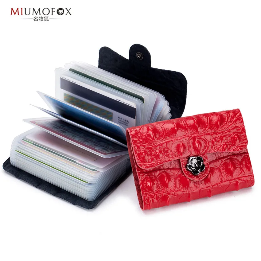 

26 Piece Card Holder Alligator Hasp Unisex Business Credit ID Men Women Case Cover Coin Purse Wallet Box Cardholder Porte Carte