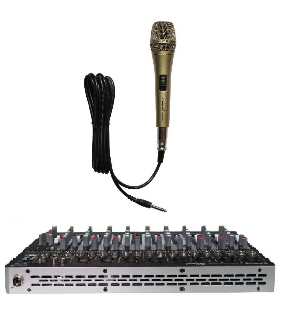 STARAUDIO New Pro PA DJ Stage 10 CH Mixer USB Bluetooth Mp3 Player W/ 1 Wired Handheld Dynamic Microphone SMX-1000B | Электроника