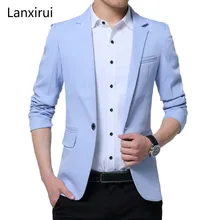Brand Men 'S Casual Slim Fit Solid Suit Blazer Jacket Men Wedding Dress Blazer Male Black Suit Hombre Blazer Masculino 