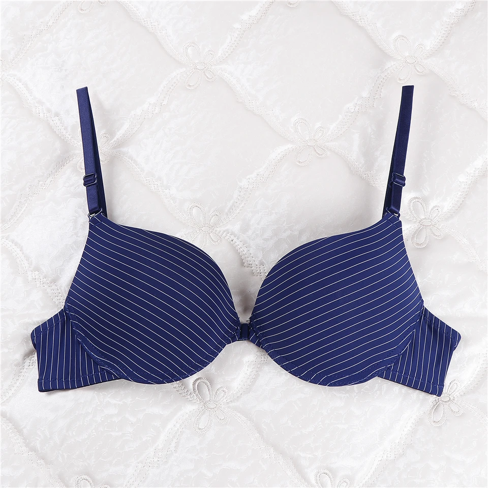 

women lingerie sexy underwear stripes bra plus size 70-85 ABC cup seamless brasier mujer front button lenceria