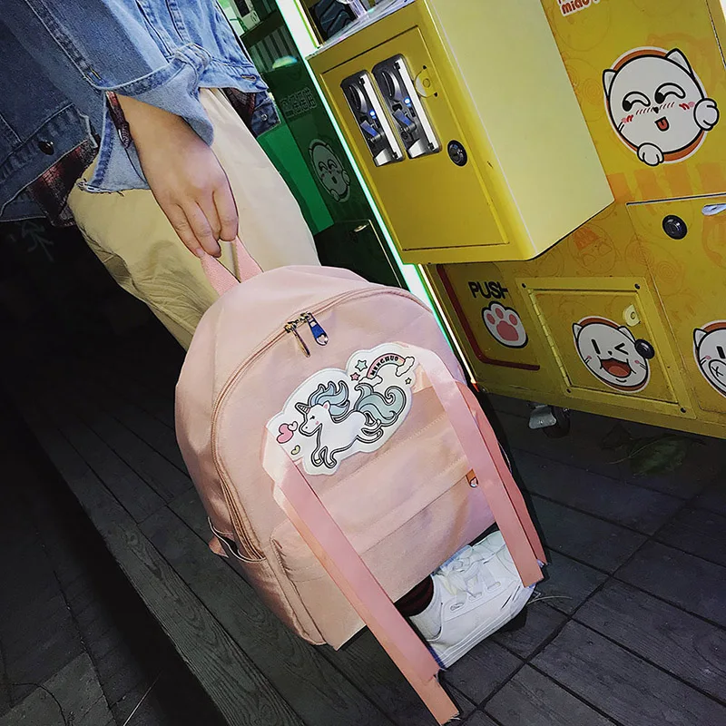 MENGHUO 2018 Новый kawaii Единорог сумка Школьный рюкзак для девочек милые сумки на плечо