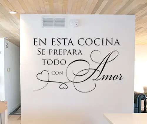 En esta cocina se prepara todo con amor Spanish Kitchen Vinyl Wall Decal Sticker Home Interior Decoration Wallpaper Z953