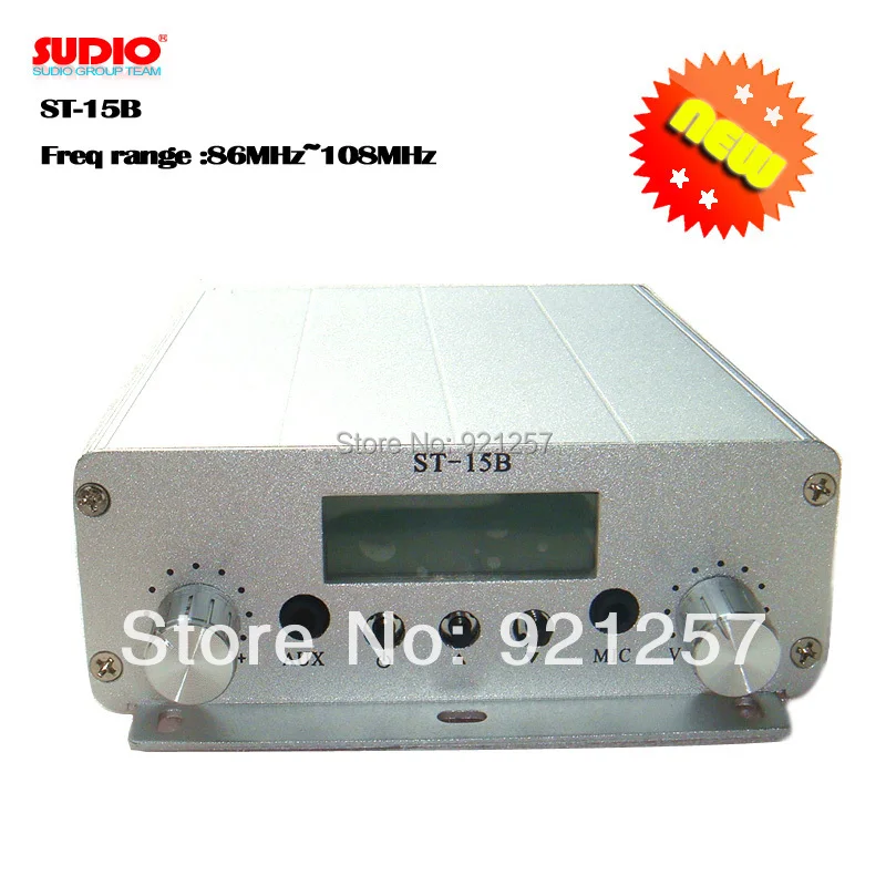 

15W FM broadcast transmitter SUDIO ST-15B stereo PLL fm radio broadcast station with 87MHz-108MHz-100khz dual mode whosesales