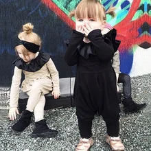 Европейский и Америка Стиль Дети комбинезоны для девочек оборками Модная одежда для детей, Детская мода для девочек Комбинезоны для малышек