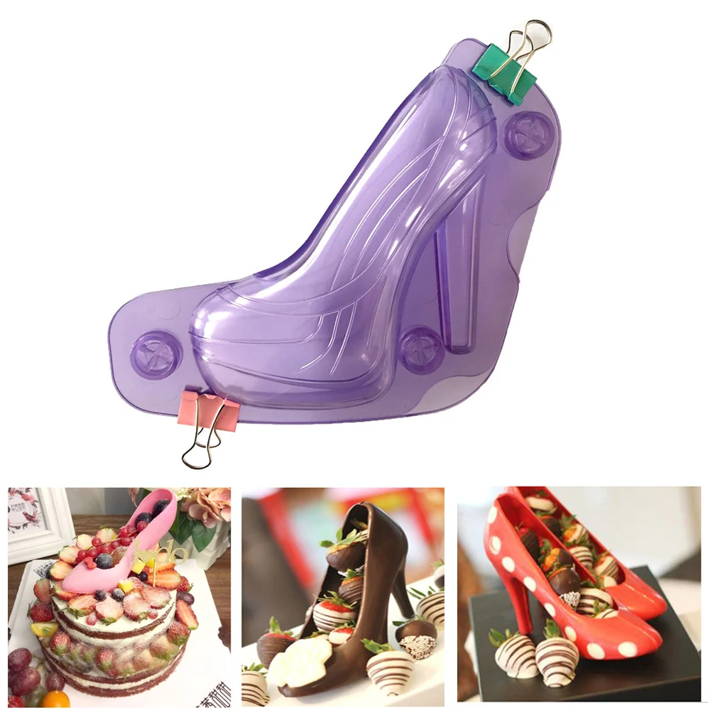 SEASENXI 3D Chocolate Mold Shoe High Heels Shoes Paste