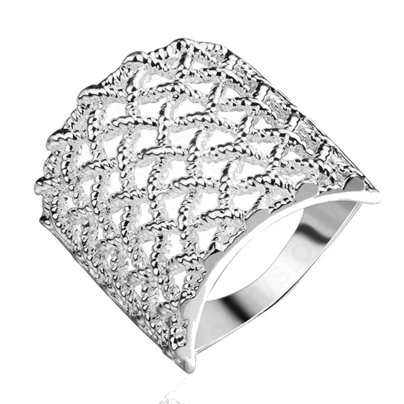 

PATICO Trendy Exquisite Real Pure 925 Sterling Silver Rings Hollow Design Man Woman Special Wide Rings US And Europe Jewelry
