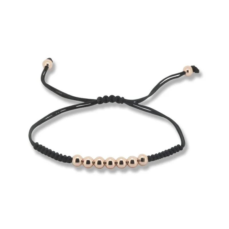 

New Anil Arjandas Bracelets Gold Rose 5mm Copper Beads Charm Braiding Macrame Bracelet with High Quality LD-003