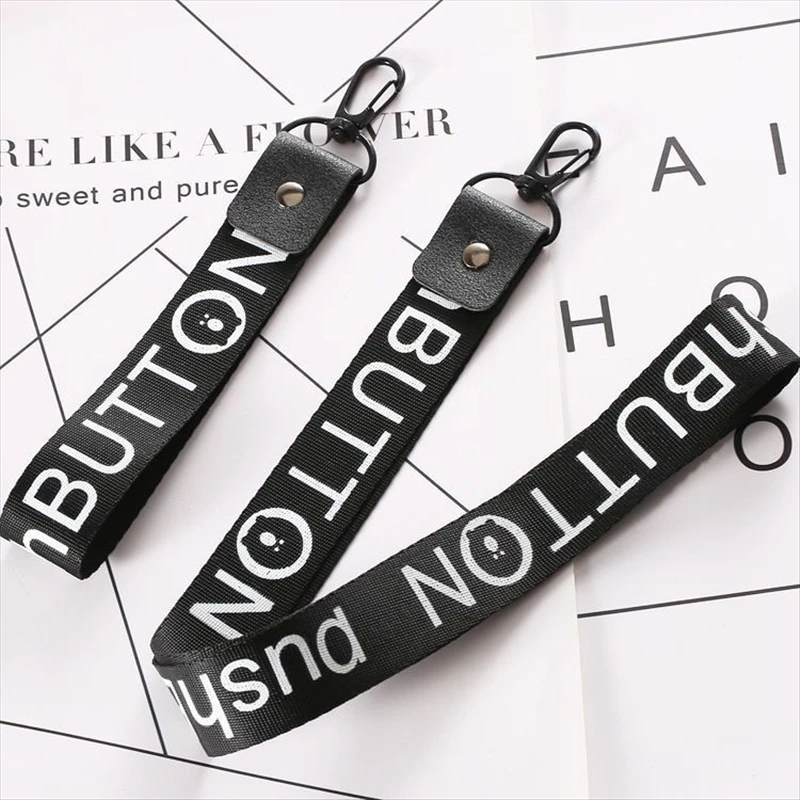 New Button Car Key Lanyard Strap Cute Bear Mobile Phone Straps Keychain