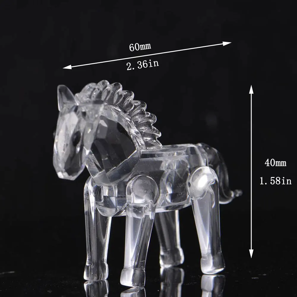 С украшением в виде кристаллов с милой лошадкой и с украшением в виде кристаллов статуэтки, украшение Стекло животных пресс-папье в форме домашней коллекции Украшение стола Дети пользу подарки