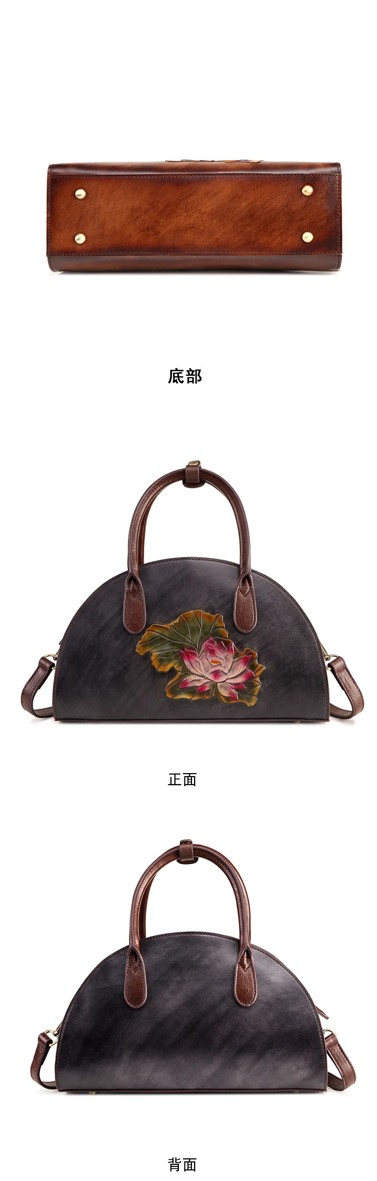 Высококачественная сумка через плечо женская сумка с рисунком лотоса в китайском стиле винтажные женские сумки-почтальонки из натуральной кожи