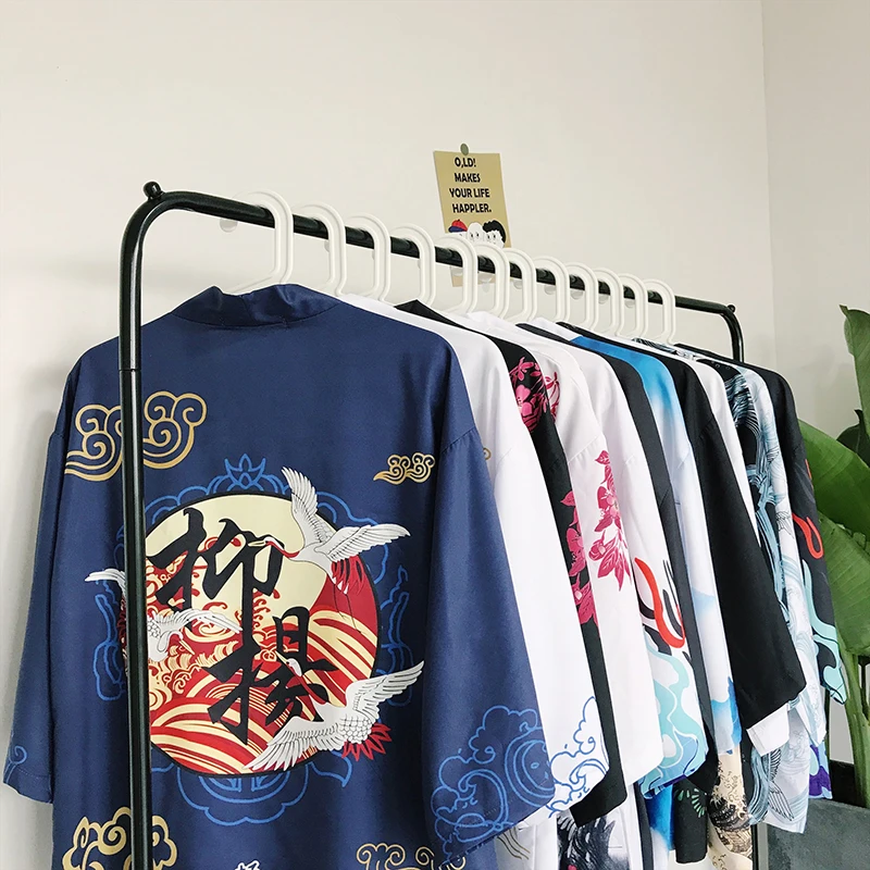 

2019 japanese kimono men kimono jackets mens open stitch traditional solid jackets and coats male streetwear button cardigan