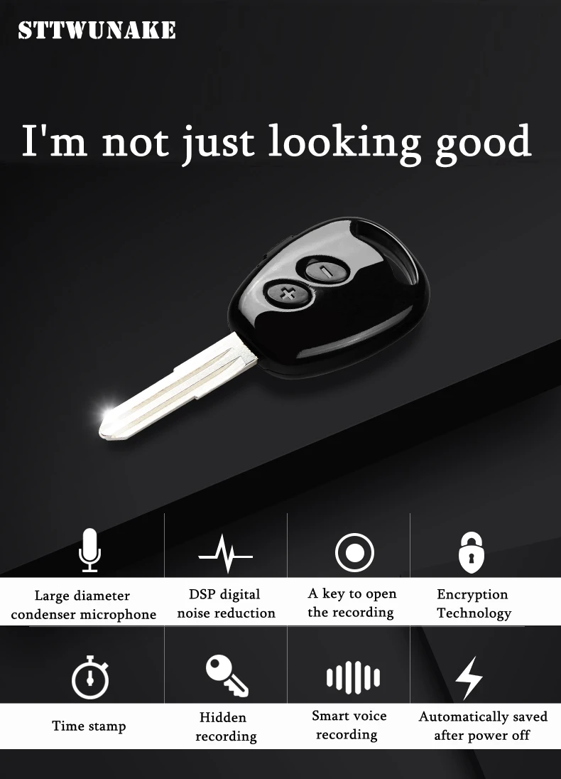 STTWUNAKE mini key hidden voice recorder Professional Digital 8GB HD noise reduction Time stamp Spy voice recorder Get evidence STTWUNAKE mini key hidden voice recorder Professional Digital 8GB HD noise reduction Time stamp Spy voice recorder Get evidence