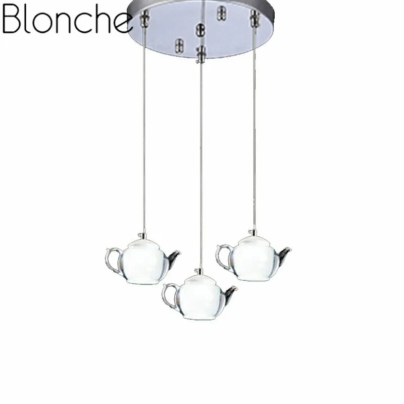 Современный чайник подвесной светильник светодиодный акриловый подвесной светильник для ресторана гостиной кухни домашний декор креативное художественное Лофт освещение