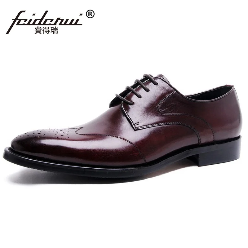 Luxury Brand Platform Man Formal Dress Shoes Vintage Genuine Leather Carved Brogue Oxfords Round Toe Men's Wing Tip Flats AD71 Luxury Brand Platform Man Formal Dress Shoes Vintage Genuine Leather Carved Brogue Oxfords Round Toe Men's Wing Tip Flats AD71