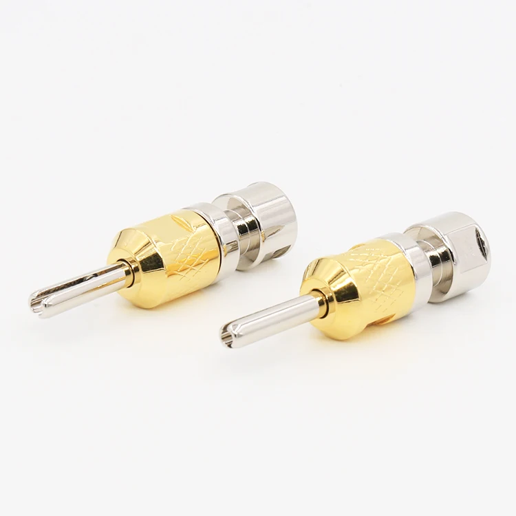 

VB418G audio CAB single Rhodium plated Banana plug 4MM hole banana connector plug