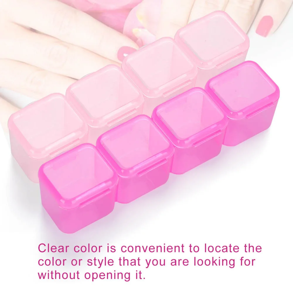2 цвета розовый/розовый красный 28 слотов портативный размер PP пустой прозрачный дизайн ногтей украшения горный хрусталь драгоценный камень шарик контейнер коробка для хранения