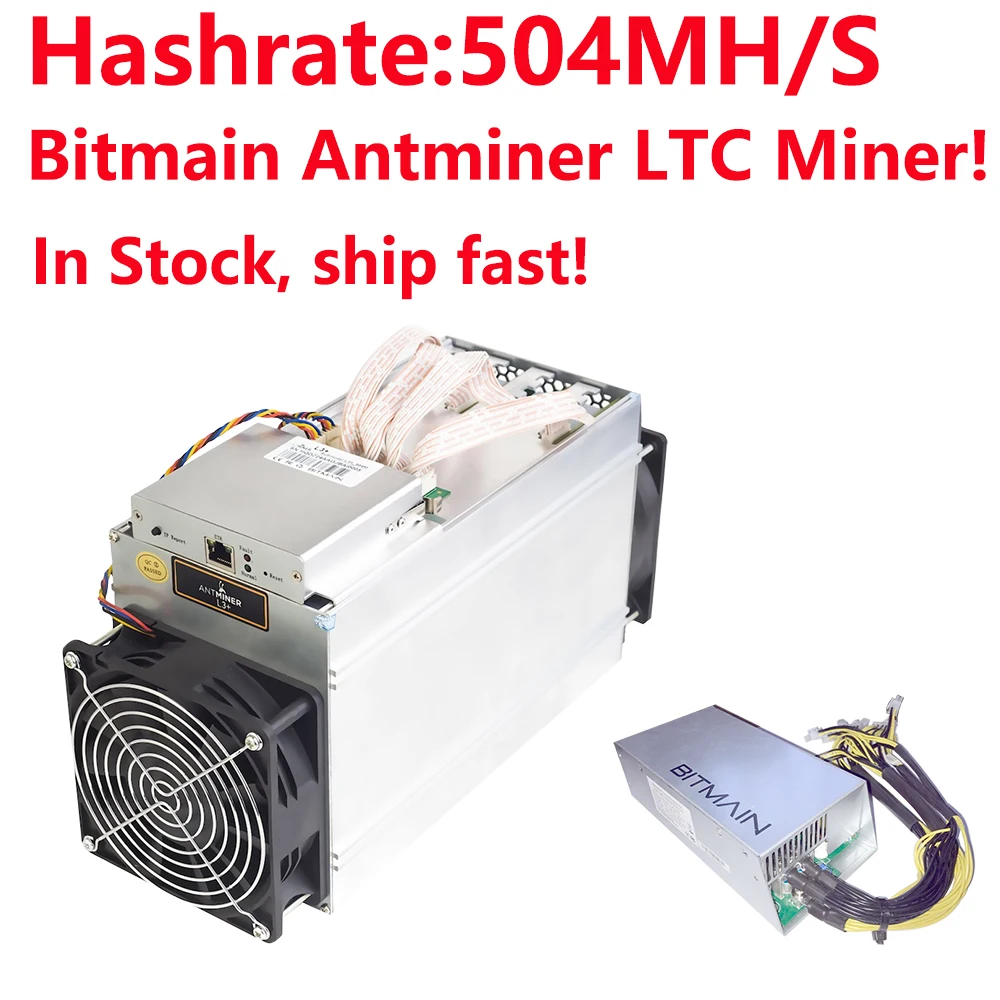 

In Stock,Ship Fast! Bitmain AntMiner L3+ Equipment LTC Scrypt Miner 504MH/s With Bitmian power supply fast arrival free shipping