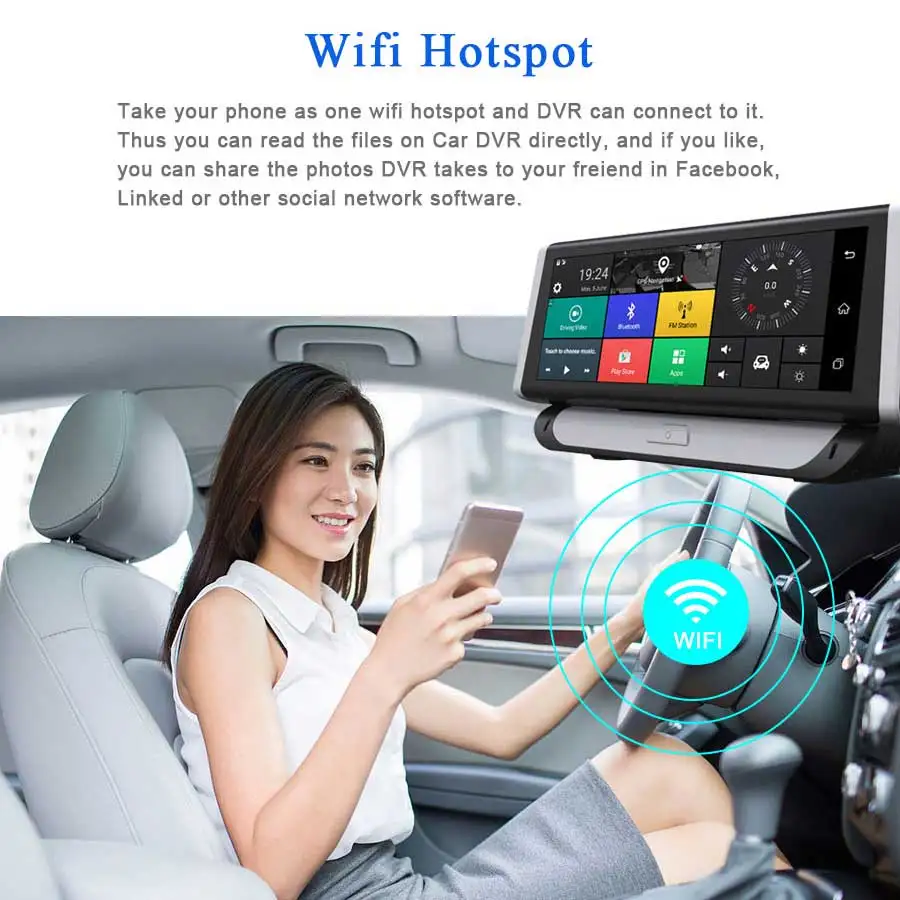 Olysine 4G Автомобильный видеорегистратор GPS Android 5 0 ADAS 7 дюймов Автомобильная камера