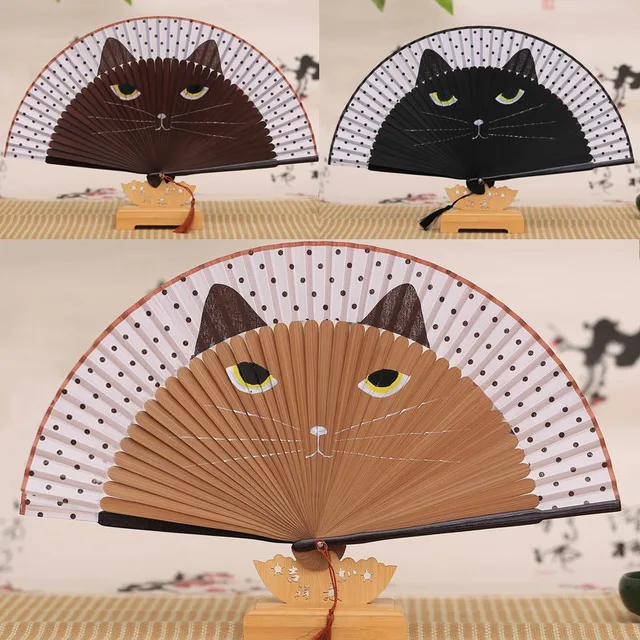 Kawaii Hand Folding Cat Fan 1