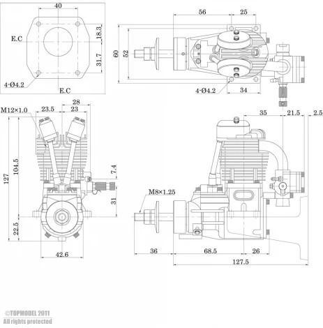 Сайто FG 17 17cc 4-тактный Кольчатый бензиновый двигатель SAIEG17 17CC двигатель для радиоуправляемый самолет вертолет Самолет оснащен