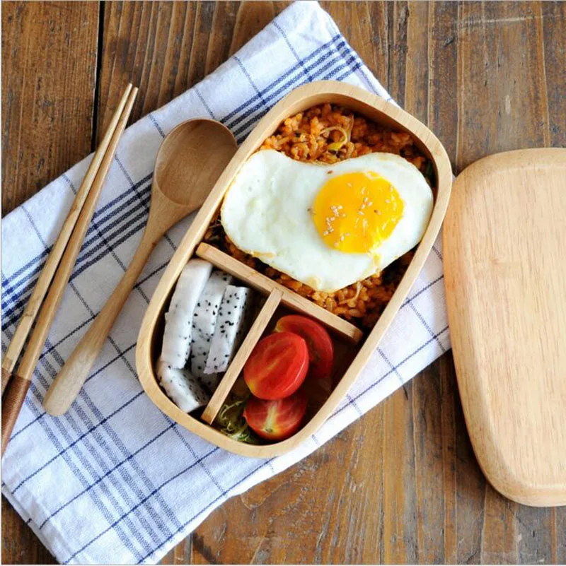 Деревянная коробочка для обедов изысканные скандинавские деревянные столовые приборы в японском стиле bento box