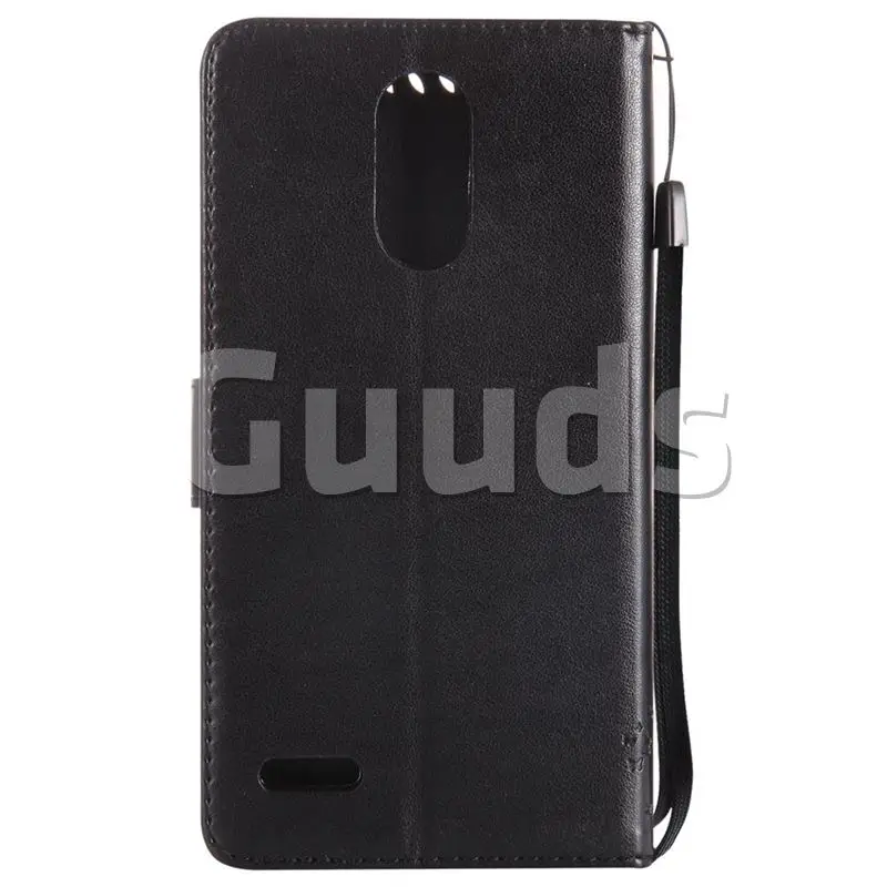 Embossing Butterfly Tree Leather Wallet Case for LG Stylo 3 Plus / Stylus 3 Plus - Black