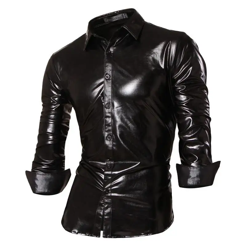 

Jeansian Men's Fashion Dress Casual Shirts Button Down Long Sleeve Slim Fit Designer Z036 Black2