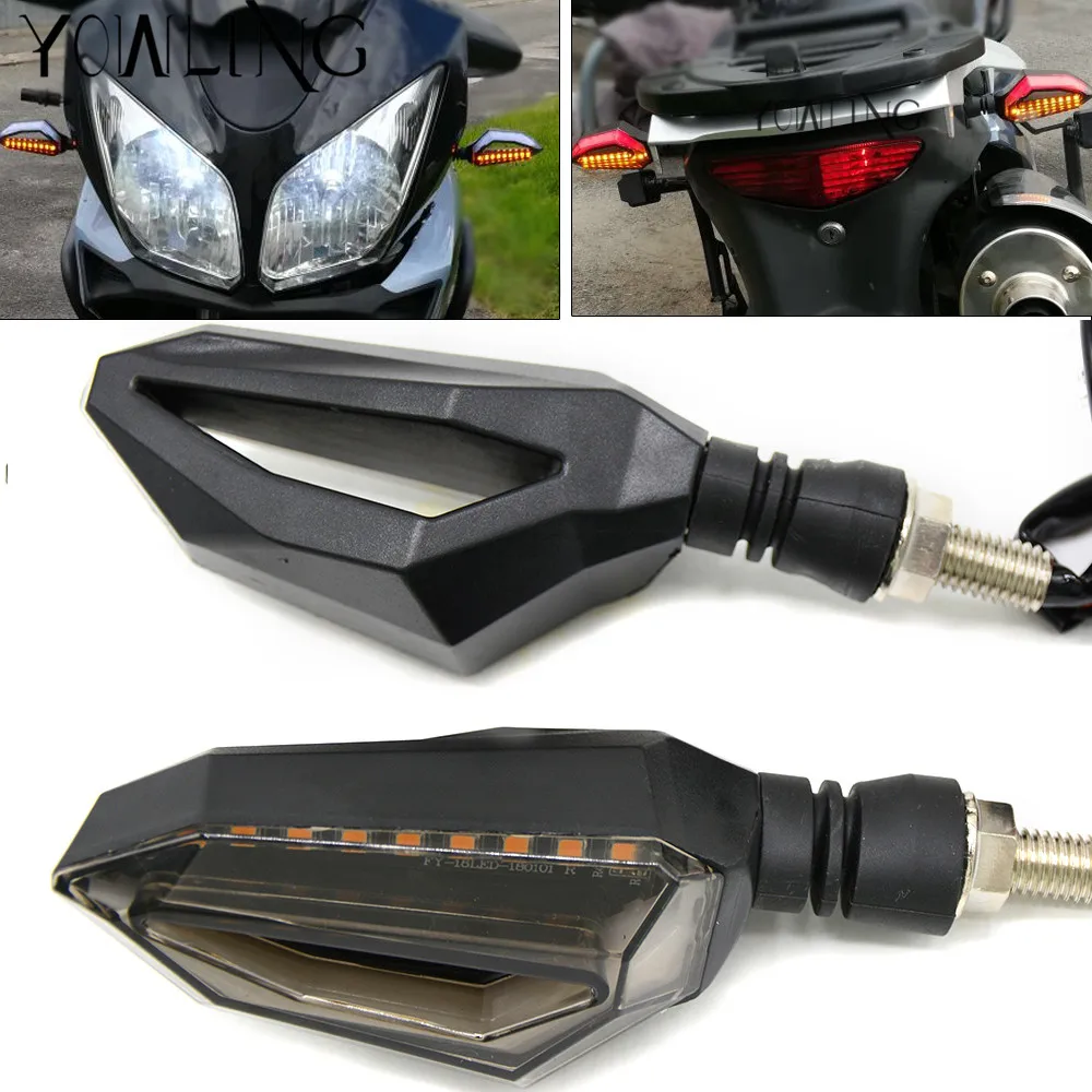 Motorcycle Turn Signals Light LED Flowing Water Blinker Flashing Lights Tail Lamp Indicators FOR